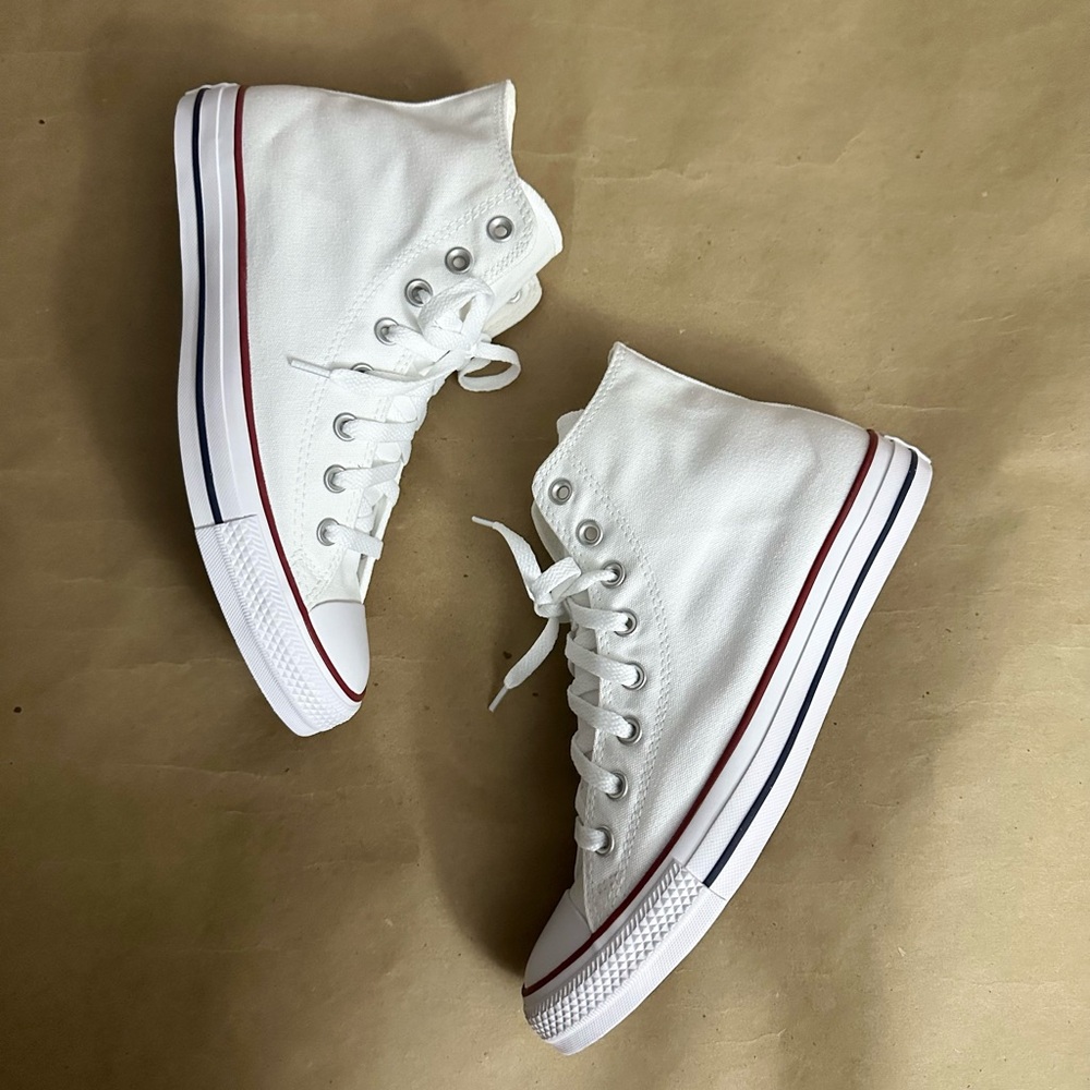 NEW Converse Chuck Taylor All Star White Canvas High Top Sneakers Sz M8.5/W10.5 - Picture 8 of 8